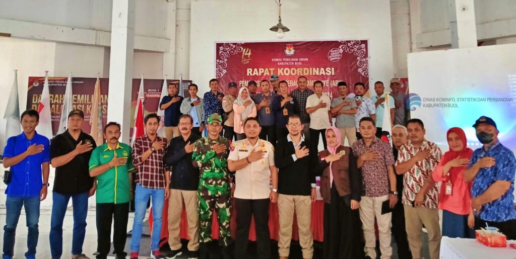 Jelang masa Tenang, KPU Buol Gelar Rapat Koordinasi Pembersihan Alat Peraga Kampanye