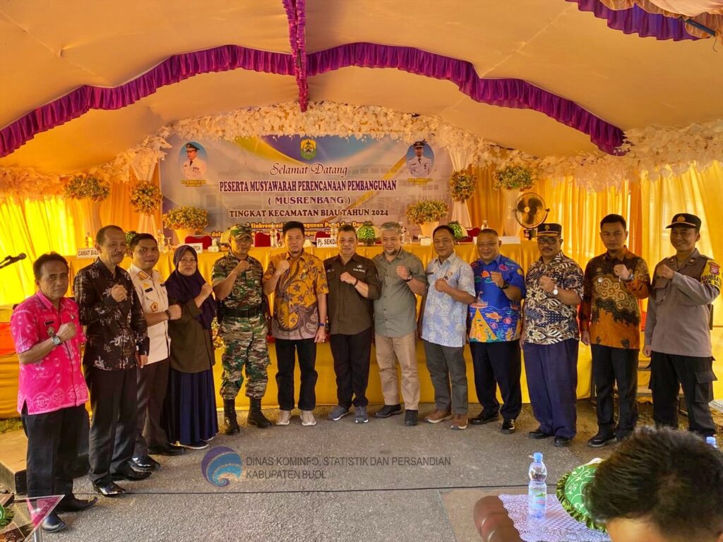 Musyawarah Perencanaan Pembangunan (Musrenbang) tingkat Kecamatan Biau tahun 2024 digelar dengan khidmat pada Jumat, 8 Maret 2024 di halaman Kantor Camat Biau, Kelurahan Leok 2. Dibuka oleh Penjabat Sekretaris Daerah Kabupaten Buol, Ir. H. Usman Hasan M.Si, acara tersebut dihadiri oleh Kepala OPD, Muspika, dan peserta Musrenbang.