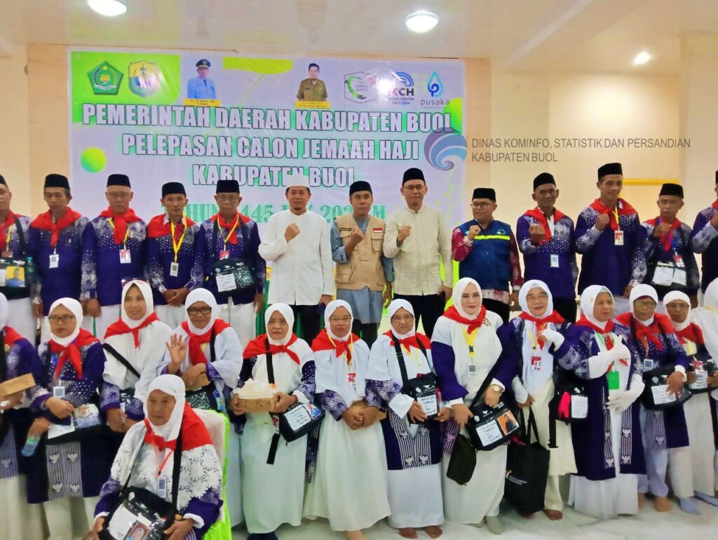 Bertempat di Masjid Agung, Kelurahan Leok II, Kecamatan Biau, Kabupaten Buol pada Minggu 26 Mei 2024, digelar acara pelepasan dan pengantaran calon jamaah haji Kabupaten Buol. Kegiatan ini dihadiri oleh Pj. Sekda Buol, Ir. H. Usman Hasan, M.Si, yang mewakili Pj. Bupati Buol, Drs. M. Muchlis, MM.