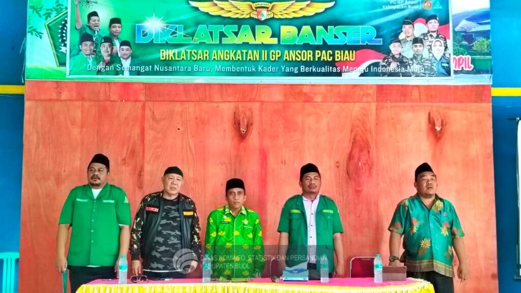 Pendidikan dan Latihan Dasar (Diklatsar) Angkatan 11 Satuan Koordinasi Batalyon (Satkoryon) Banser GP Ansor Kecamatan Biau resmi dimulai pada hari Jum'at, 6 September 2024. Acara yang berlangsung di Aula Madrasah Aliyah Negeri (MAN) Biau ini dihadiri oleh sejumlah tokoh dan perwakilan dari berbagai elemen masyarakat.